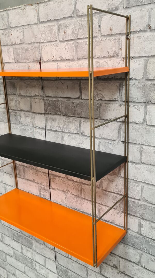 Etagere 1960  string acier 60x17x48 montant  lergere oxidation