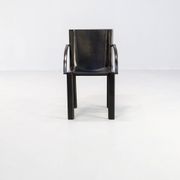 Carlo Bartoli black leather dining chair for Matteo Grassi set/4
