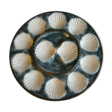 Oyster dish in majolic or dabbling for 12 shells