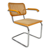 Tubular Frame and Cane Cantilever Dining Chair, Italy, 1970s