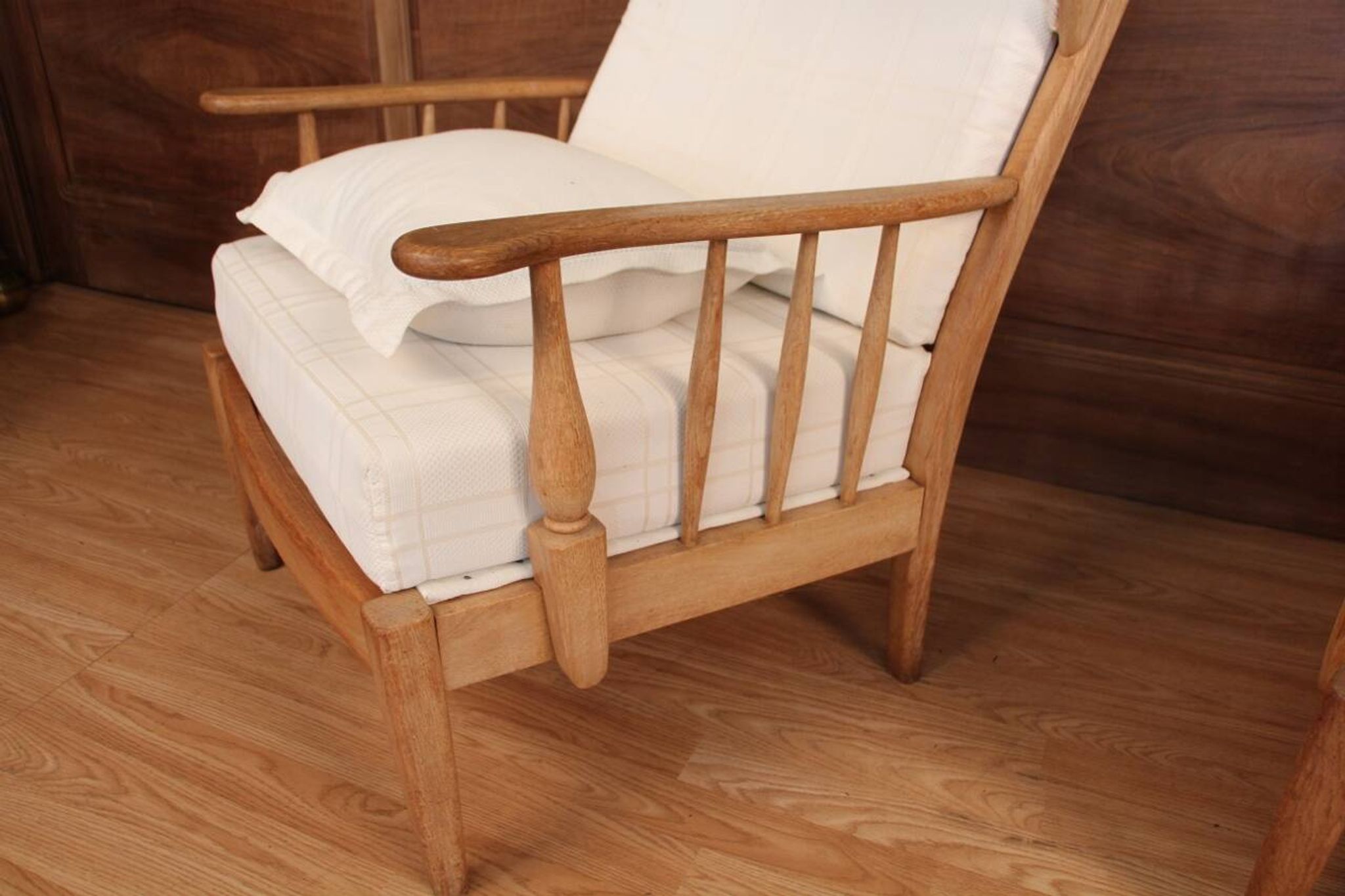 Pair of armchairs with ears of the 50s in oak