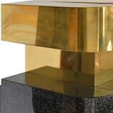 Bar in black lacquer and gilded brass by Jean-Claude Mahey for Maison Romeo.
