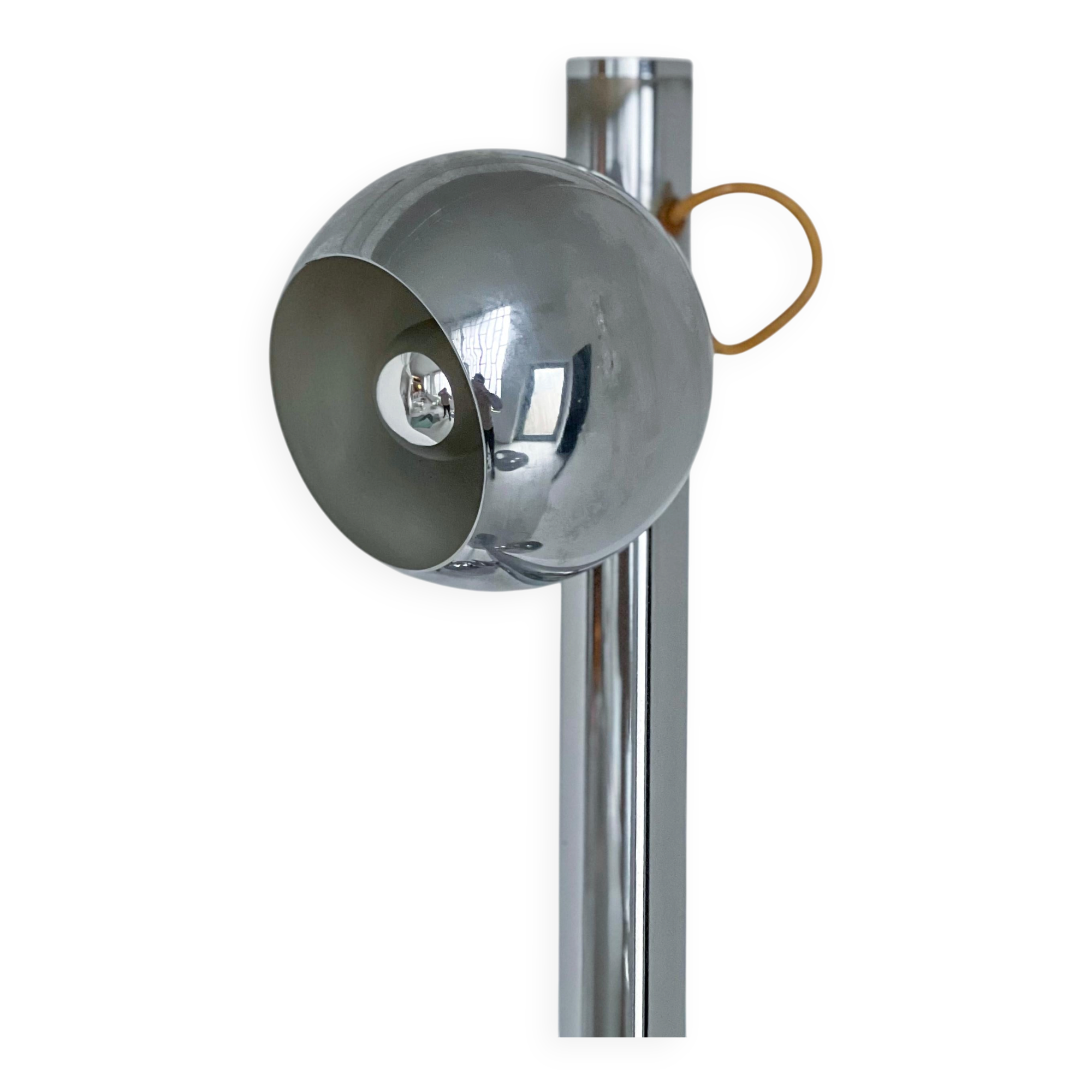 Vintage Goffredo Reggiani floor lamp in chromed metal, Italian Space Age, 1960s