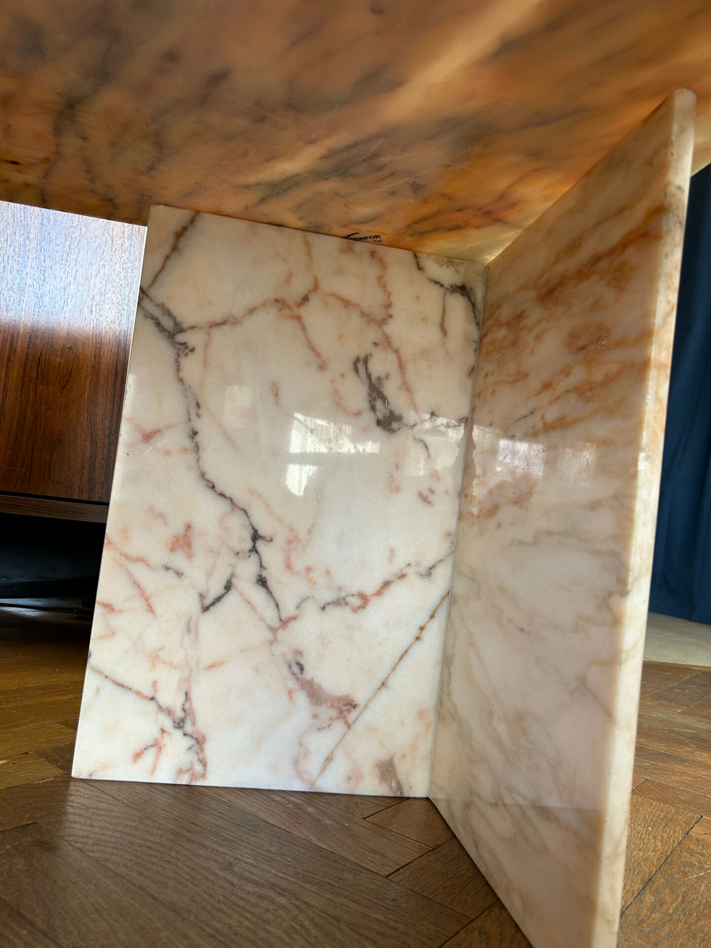 Water droplet marble coffee table design from the 70s.