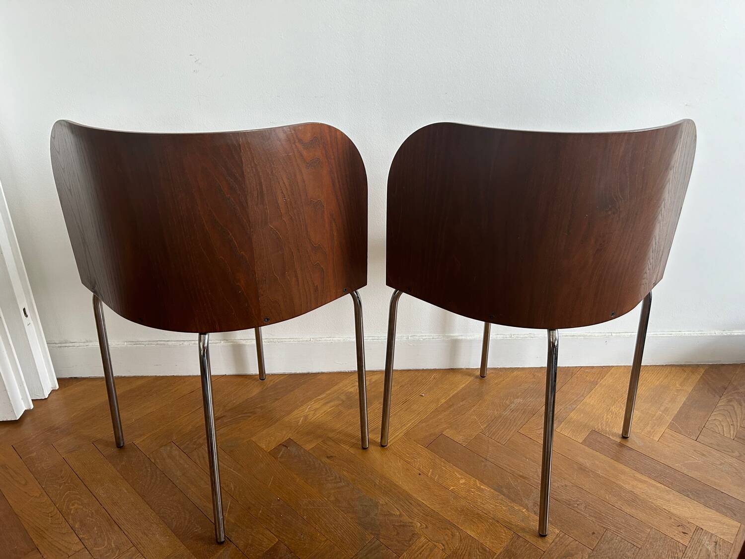 Set of table and 4 teak chairs, Fusion model by Sandra Kragnert for IKEA, Sweden, 1970s:
