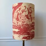 Red toile de Jouy lampshade