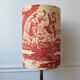 Red toile de Jouy lampshade