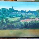 Country landscape by nelly le couedic (20th century)