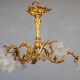 Chandelier in gilded bronze Napoleon III to tulips XIX