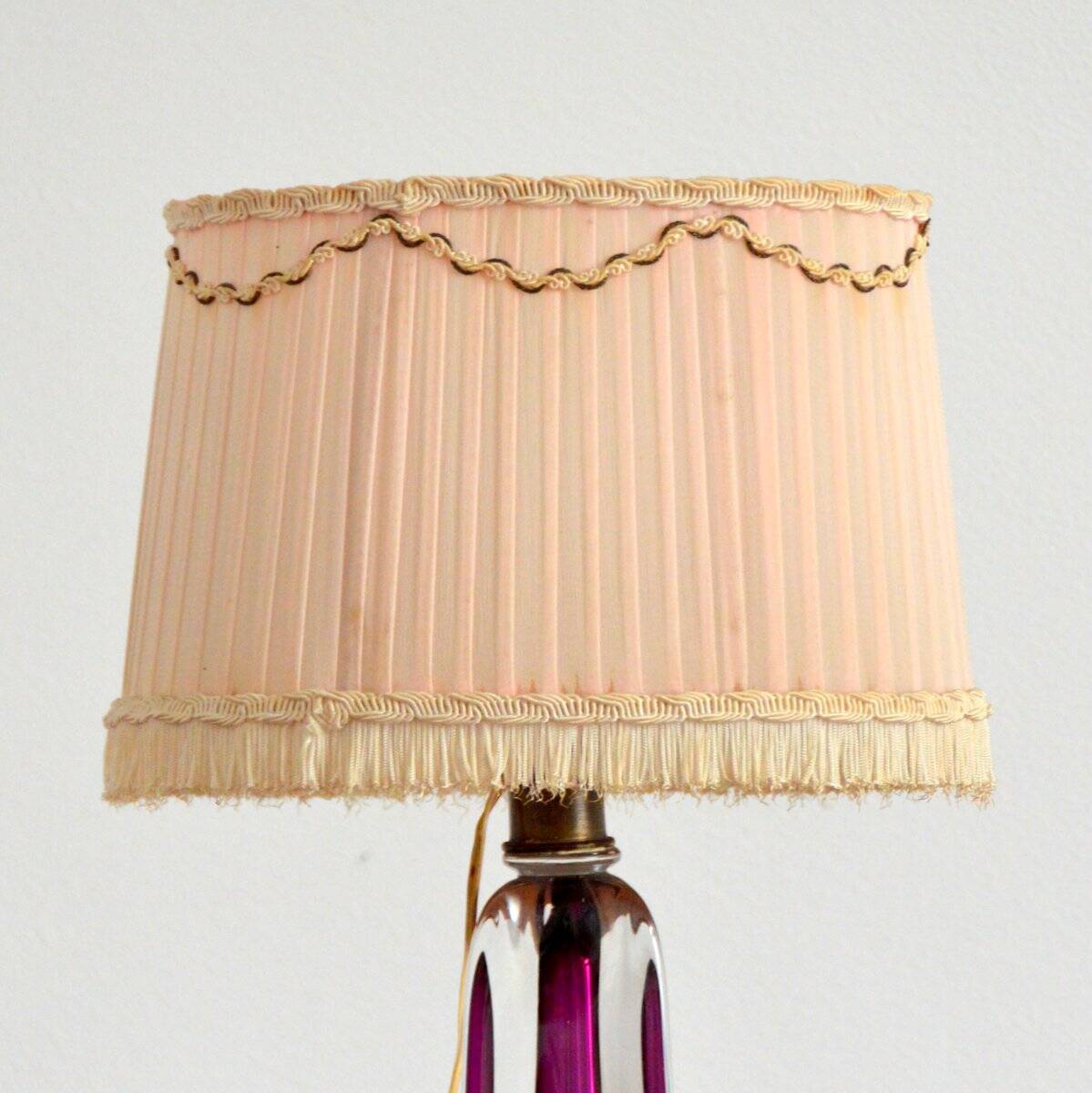 Vintage 1960s Val St-Lambert Belgium Crystal Table Lamp
