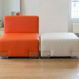 Ensemble Chauffeuse et Pouf "Plastics" - Design Piero Lissoni pour Kartell