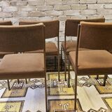 Lot de 6 chaises vintage en métal noir 1970