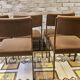 Set of 6 vintage black metal chairs from the 1970s