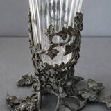 Antique Art Nouveau vase in crystal and patinated bronze – circa 1895–1910