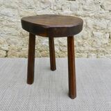 Tripod stool in raw wood