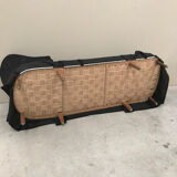 Banquette-lit en velours noir-méridienne