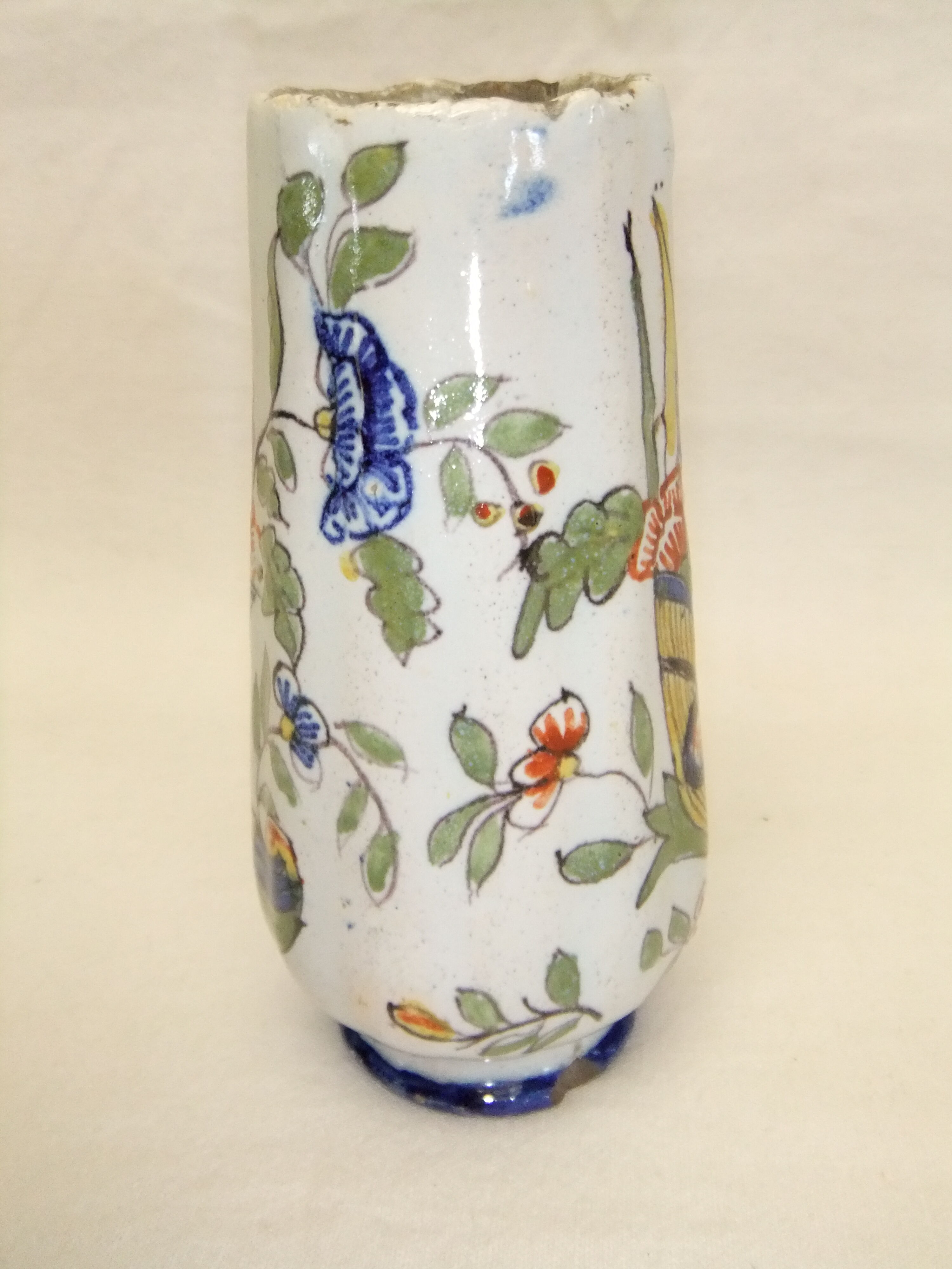 Vase Desvres Fourmaintraux Rouen Molicorne cornucopia of plenty