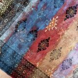 Contemporary artistry meets vintage Bukhara rug, 95cm x 154cm, 1950s