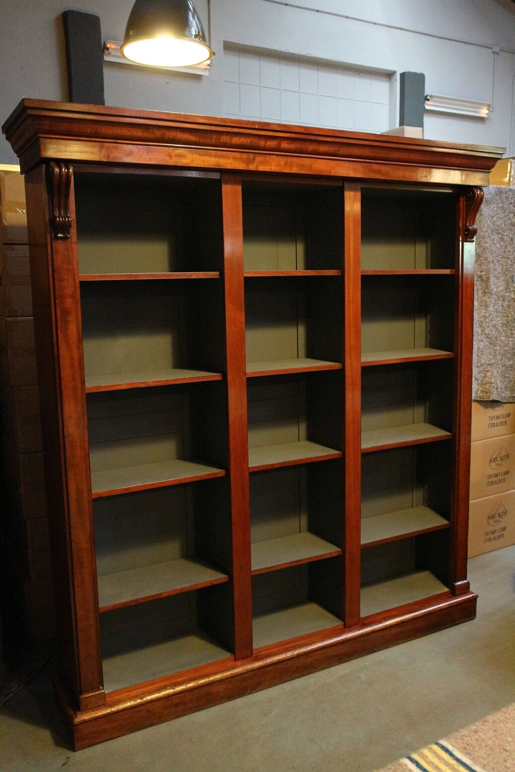 antique open bookcase