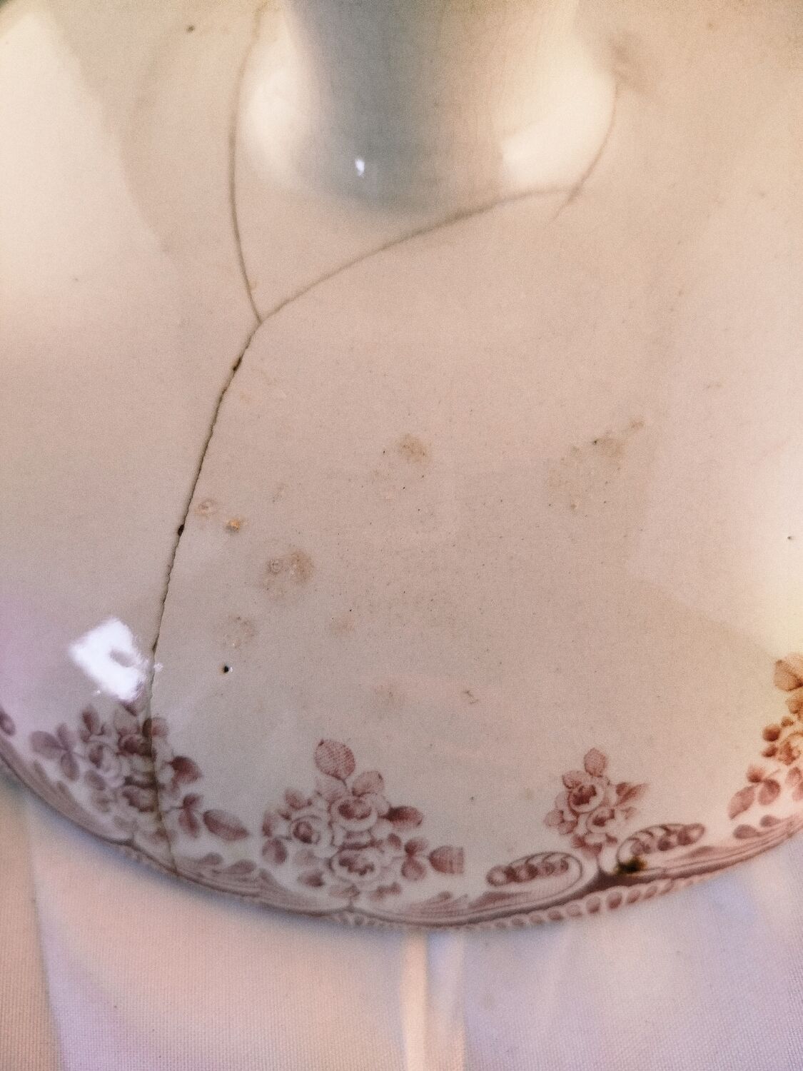 Antique service, fruit dish and 3 oval platters, ironstone