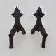 Pair of cast iron fireplace andirons. France, 19th century.