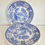 6 flat plates in porcelain by Villeroy and Boch, blue, Burgenland