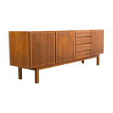 Vintage walnut wood row, restored, 220cm