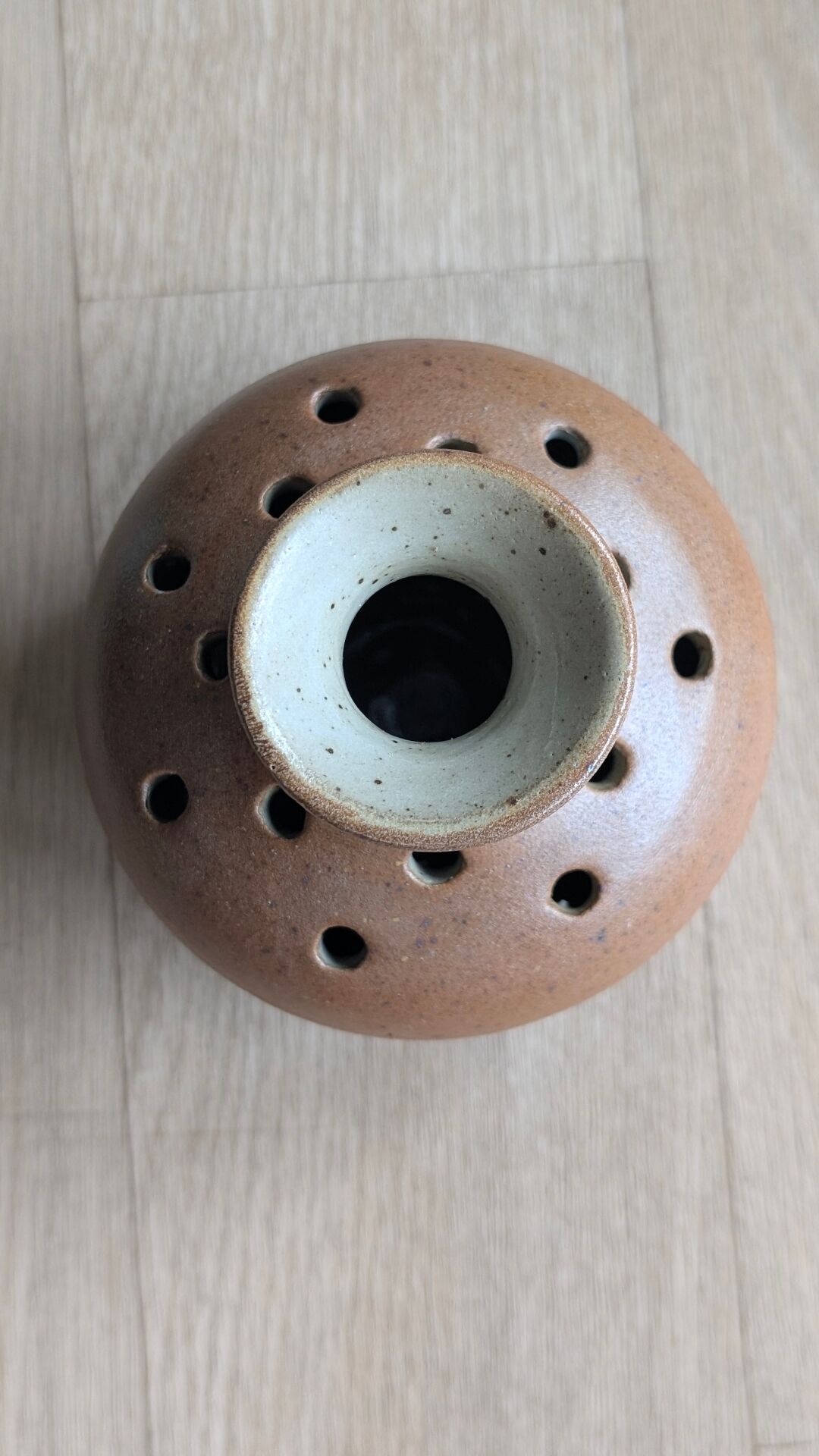Vintage flower vase in stoneware from Puisaye – Signed Georges Robin