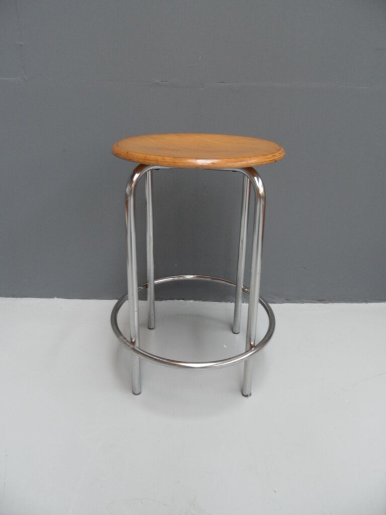 Industrial chrome stool