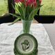 6 flat plates tulip pattern, longwy. Art deco