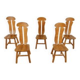Set of 5 dining chairs by Depuydt Belgium1960s