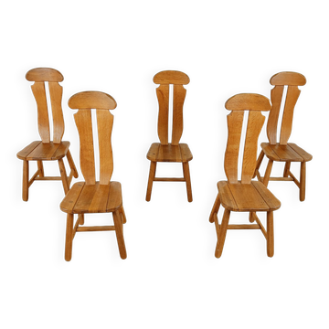 Set de 5 chaises de salle à manger par Depuydt Belgique années 1960