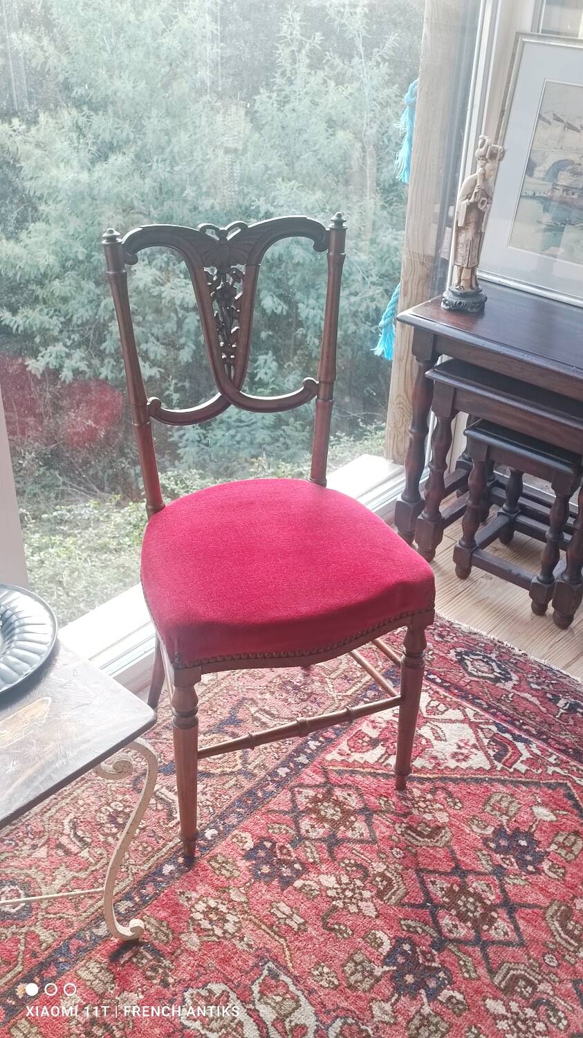 Rare chaise de chambre Napoléon III (1870/80), de style anglais