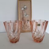 Nice duo pink vases luminarc