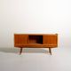 Scandinavian teak sideboard with smoked glass, 1950s–60s