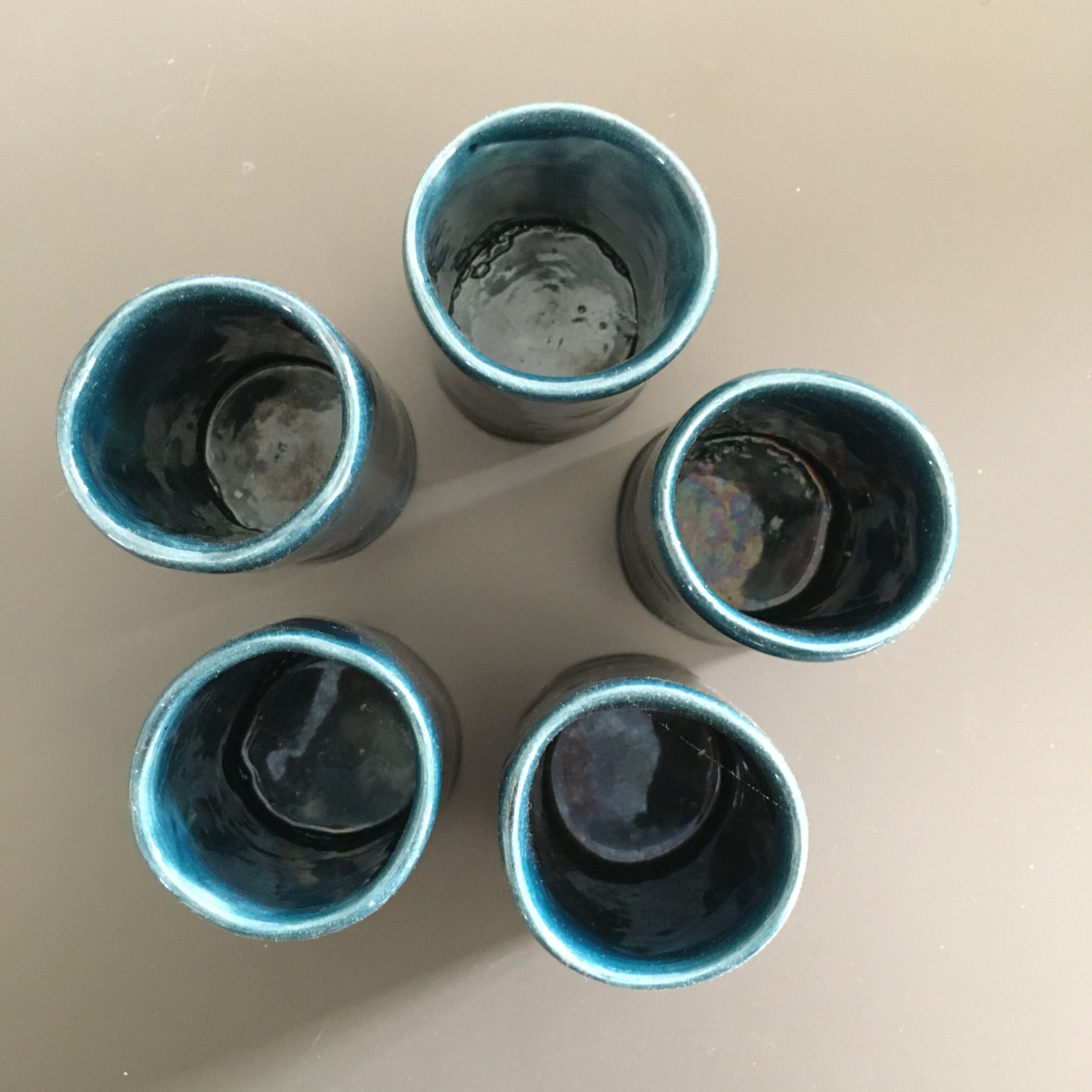 Lot of 5 midnight blue cups