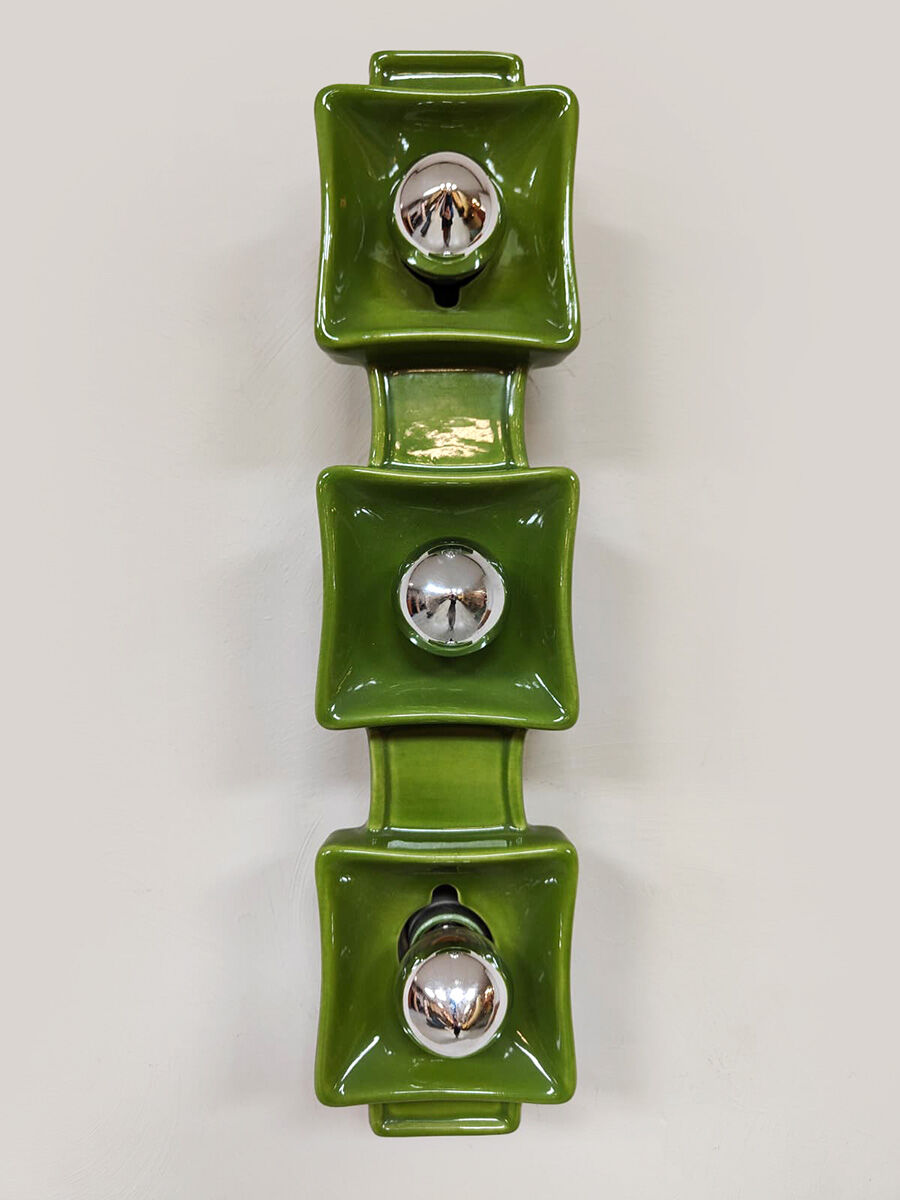 Vintage design green wall lamp Pan Keramik 1970