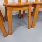 Set of 4 vintage chairs in pine from the 70s