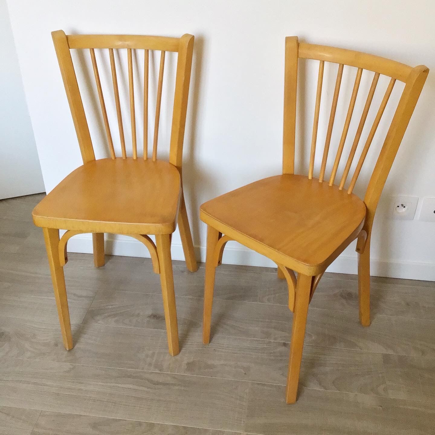 Pair of vintage Baumann bistro chairs