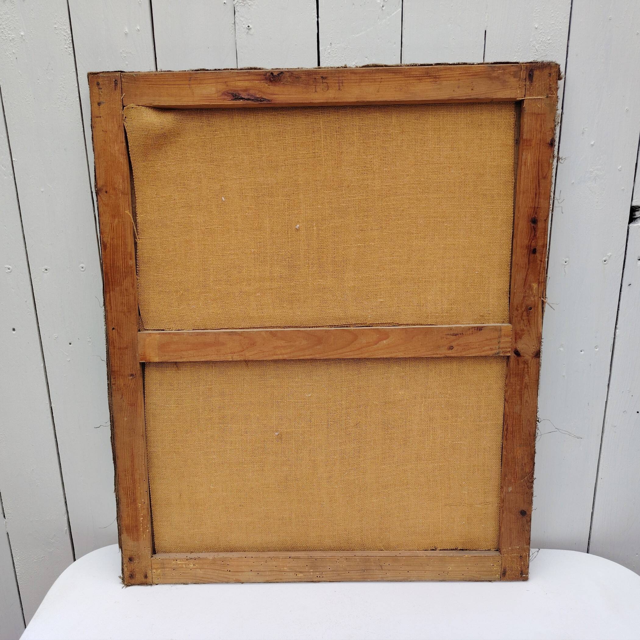 Portrait of grandfather, oil on canvas, L. Lambert, vintage