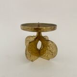Brutalist bronze candleholder, 1970s
