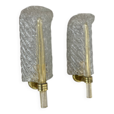 2 appliques en verre de Murano par Barovier & Toso, Italie 1970