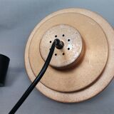 MidCentury Modern clear glass and copper colored aluminium hanging lamp, 1960s