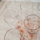 Pink stem champagne flutes