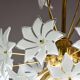 Charmant luminaire en verre de Murano Spoutnik fleurs blanches, années 1970