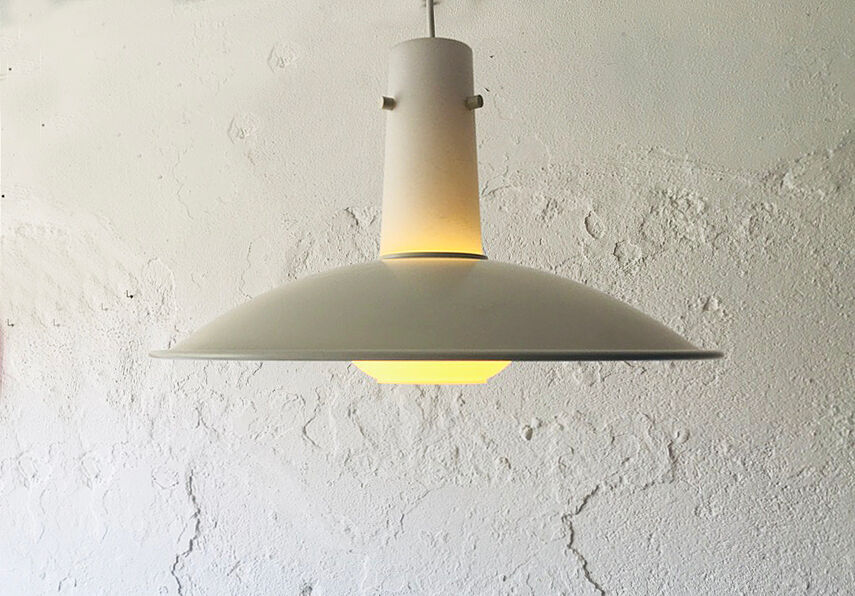 Opaline et metal german lamp, 1960s