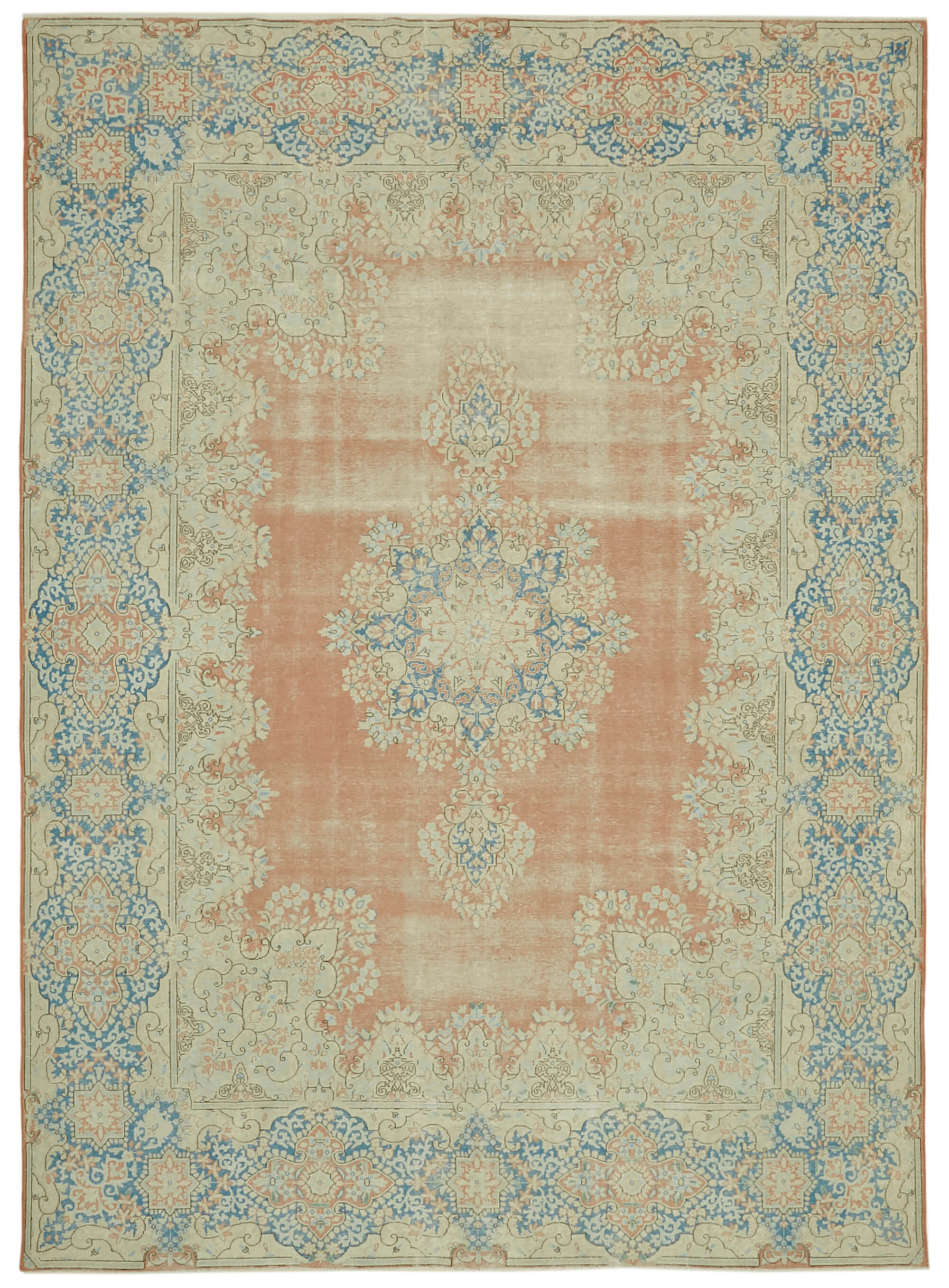 Handmade Oriental Contemporary 1980s 291 cm x 414 cm Beige Wool Carpet