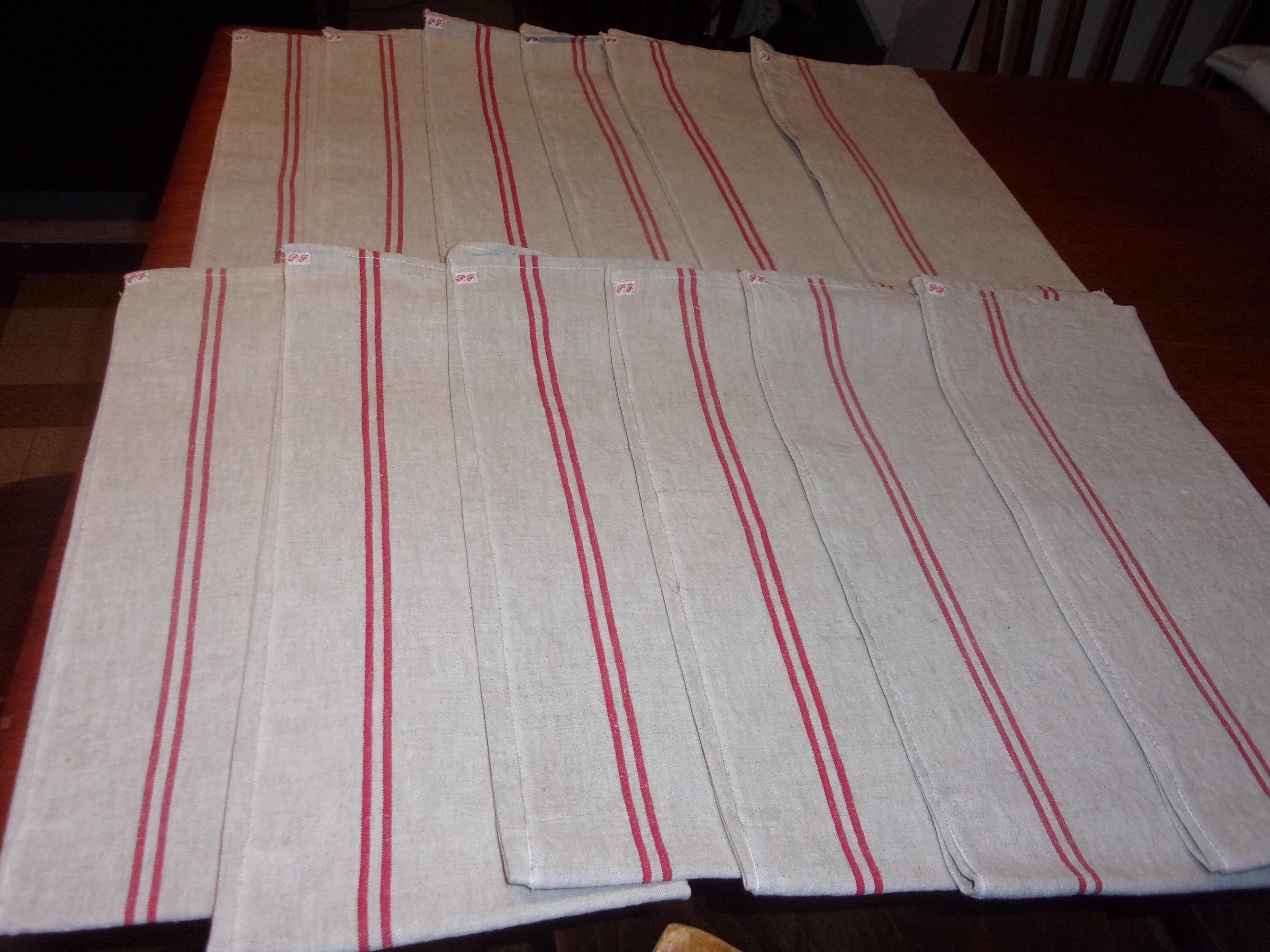 Lot of 12 old new hemp towels