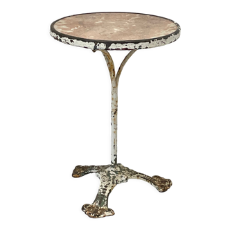Table terrace guinguette edge of loire, iron, cast iron and marble