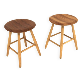 Set of 2 teak stools, Sweden, 1960